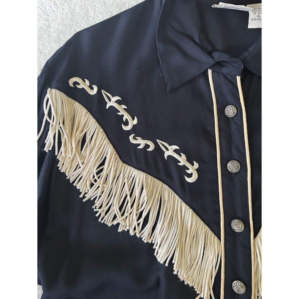 Rod’s Vintage 90’s Fringed Maxi Dress/Duster Embroidered Size XL Rodeo Cowgirl - Picture 7 of 16